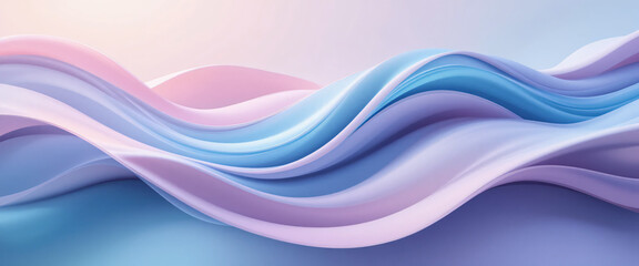Fototapeta premium Abstract gradient waves in pastel colors with soft shadows, creating a layered and flowing 3D effect
