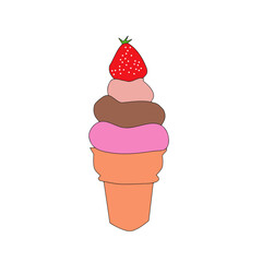 strawberry ice cream cone