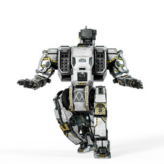 Naklejka premium the war machine is waiting for some action on white background