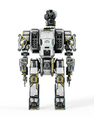 the war machine is standing up on white background