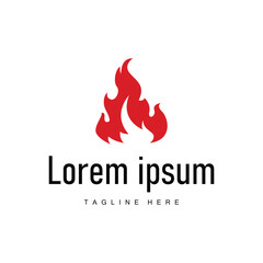 fire logo design template silhouette of fire burning illustration symbol simple flame