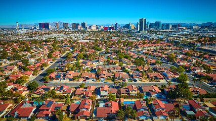Aerial Suburban Las Vegas with Iconic Strip Skyline in Background © Nicholas J. Klein