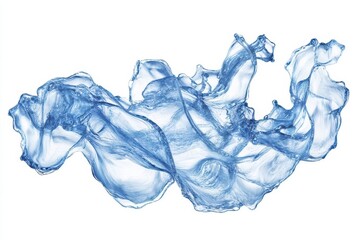 Fototapeta premium Abstract Blue Watercolor Brush Stroke on White Background