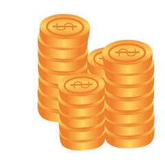stacks of golden coins