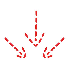 Dotted Red Arrows Pointing Downward