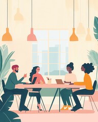 Fototapeta premium Diverse People In A Meeting Room