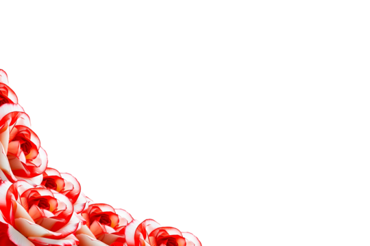 frame of red roses on transparent background free space for text postcards frames - Powered by Adobe