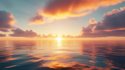Fototapeta premium Colorful sunset over ocean 