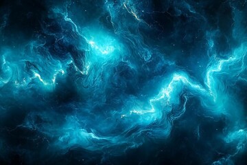 Intense Liquid Abstract with Electric Blue and Black Ocean Currents
