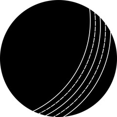 Cricket ball silhouette vector