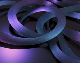 Futuristic Metallic Fluid Swirls, abstract background dynamic metallic ribbons