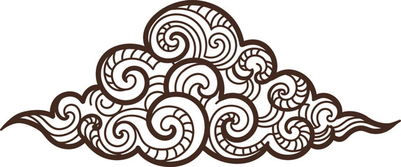 Detailed swirling cloud design in minimal style perfect for modern decor vector art