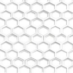 Bright White Honeycomb Pattern Abstract Vector Background Illustration