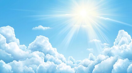 Sunny skies and whimsical clouds nature landscape vibrant atmosphere bright daylight aesthetic viewpoint dreamy concept