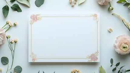 Elegant Floral Frame with Blank Space for Personalization