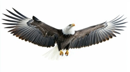 Obraz premium Majestic eagle soaring in clear skies wildlife photography nature aerial view freedom concept
