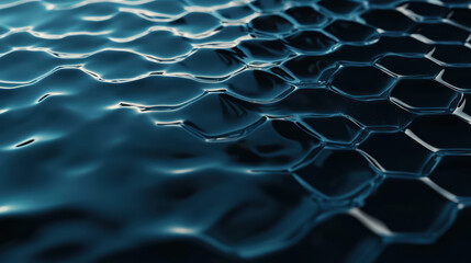serene water surface with hexagonal grid pattern, reflecting light beautifully. calmness of water creates tranquil atmosphere, perfect for relaxation