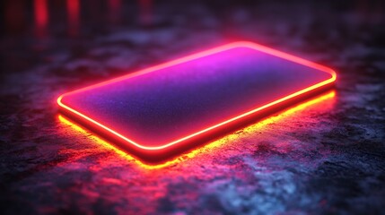 Bold business card template with neon accents and a dark background isolated on a transparent background great for nightlife or entertainment brands