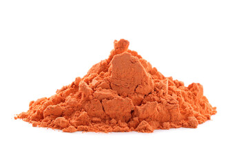 Orange pigment on white background
