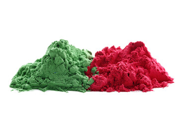 Different pigments on white background