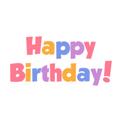 Happy Birthday Round Sticker Letterring
