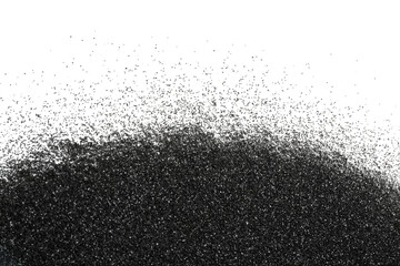 Black sand isolated on white