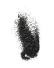 Black sand isolated on white
