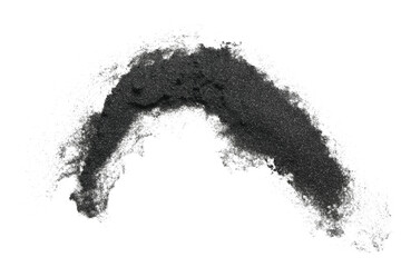 Black sand isolated on white