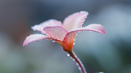 Fototapeta premium Dew-kissed flower, garden closeup, blurred background, nature photography (1)