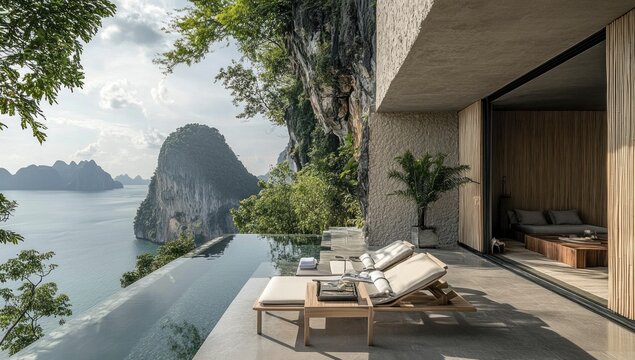 Luxury Cliffside Villa with Infinity Pool overlooking Stunning Bay