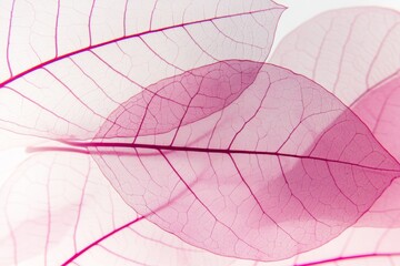 Delicate transparency of pressed pink leaves creating an artistic composition for nature lovers