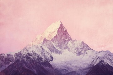 Fototapeta premium Minimalist Mountain Silhouette Against Gradient Sky with Subtle Texture for Visual Depth