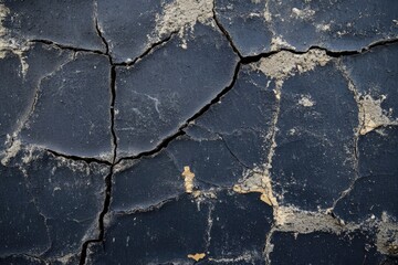 Obraz premium Cracked dark earth surface texture, dry land background