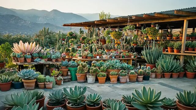 Serene Cactus Nursery nestled in Mountains