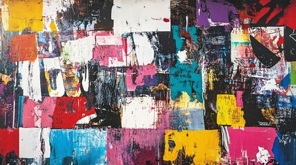 Fototapeta premium Abstract Colorful Layered Canvas Painting Texture