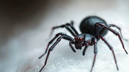 Magnificent Black Spider: Extreme Close-up Photography of a Creepy Crawly Arachnid in its Natural Habitat