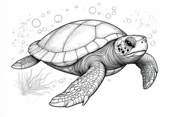 Fototapeta premium Turtle is swimming in the ocean