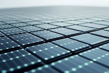 Close-up view of modern solar panels for renewable energy solutions