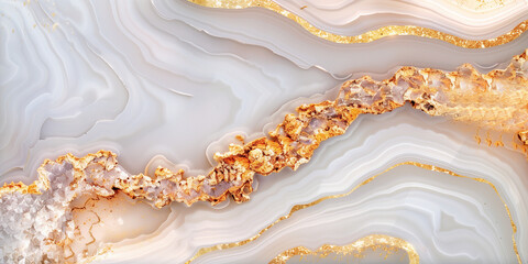 white bronze and gold marble with white onyx geode texture, luxurious crystal wallpaper background	
