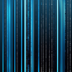 Abstract illustration of matrix with binary code on blue background