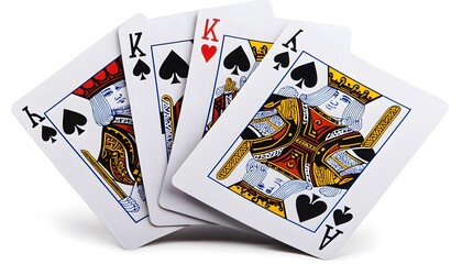 Four Kings of Spades Playing Cards Displayed