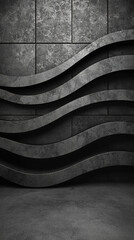 Geometric shapes made of gray paper with an abstract background. Ideal for minimalist, modern interior design and conceptual visuals.
