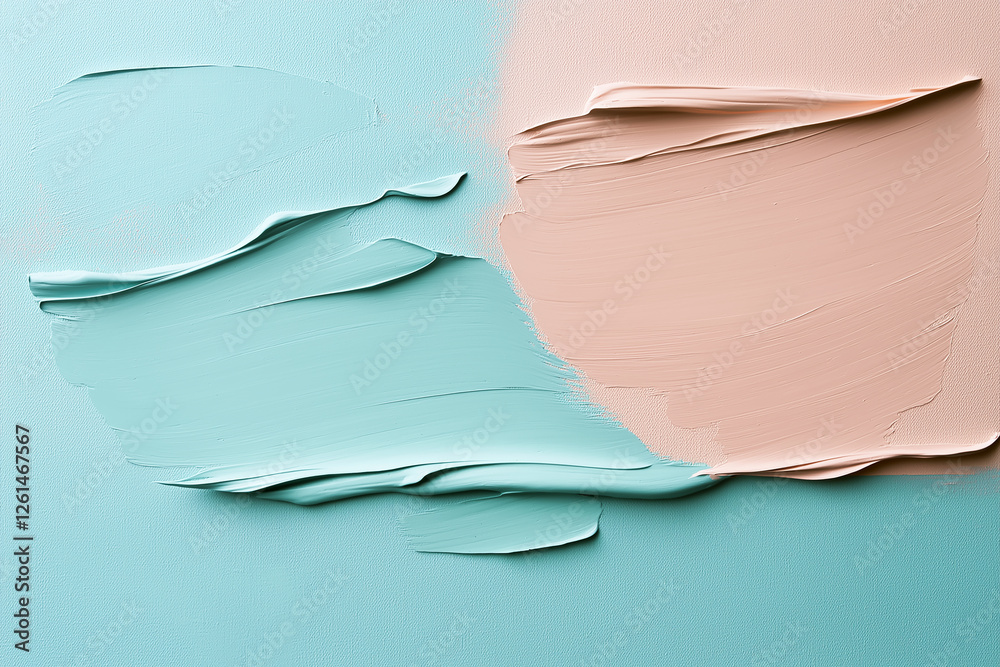 Aufkleber turquoise and peach paint strokes creating textured background