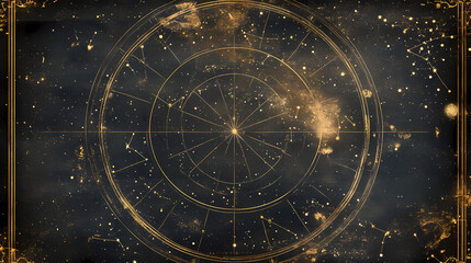 A meticulously detailed celestial map, designed in a vintage style reminiscent of ancient star charts. Ancient Star Maps. Illustration
