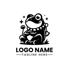 Charming Frog Character  Cute Vector Logo Illustration  Playful Amphibian Mascot Design