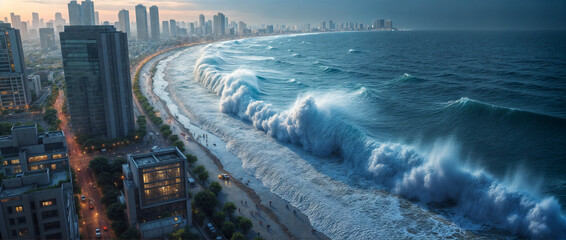 waves, tsunami, urban