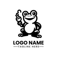 Charming Frog Character  Cute Vector Logo Illustration  Playful Amphibian Mascot Design