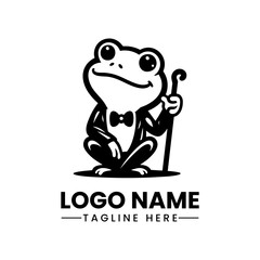 Charming Frog Character  Cute Vector Logo Illustration  Playful Amphibian Mascot Design
