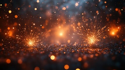 Obraz premium Glowing Sparks with Bokeh Lights Creating a Magical Atmosphere 75 Characters