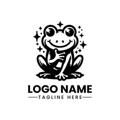 Charming Frog Character  Cute Vector Logo Illustration  Playful Amphibian Mascot Design
